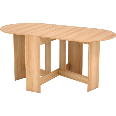 Table de Salle à Manger Pliable pour 4-6 Personnes 163 x 80 x 75 cm Gain de place Ambiance cosy en panneaux de particules bois naturel foncé