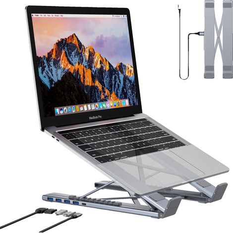 Hub USB-C, aleación de aluminio, 25 x 10 x 2 cm, compatible con dispositivos USB-C, 1 x HDMI, 2 x USB 3.0 (1/5)