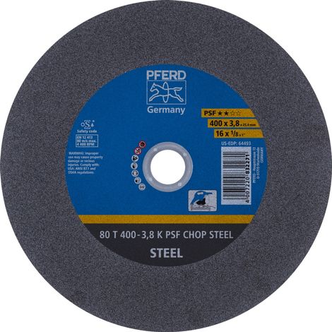 PFERD Trennscheibe Metallkreissäge T 400x3,8x25,4 mm Uni.-Linie PSF CHOP STEEL für Stahl (1/5)