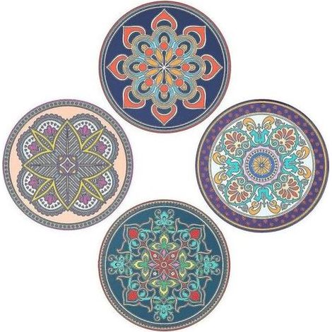 tapis de dessous de plat en Silicone, 4 pièces, pour casseroles et poêles chaudes, supports de casseroles pour la cuisine, coussin d'isolation thermique rétro résistant à la chaleur (1/5)