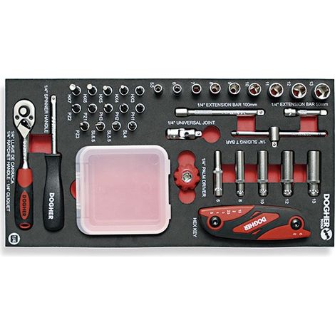 Sac combiné 36 pcs. Douille hexagonale 1/4  DOGHER 500-083