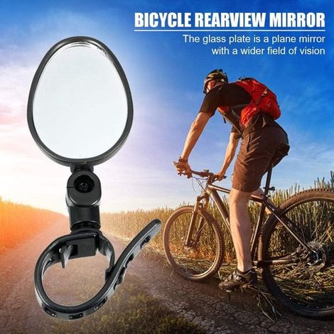 Set di 2 specchietti retrovisori regolabili per bicicletta con morsetto di fissaggio, specchietto nero universale per manubri di biciclette e bici elettriche. (1/5)