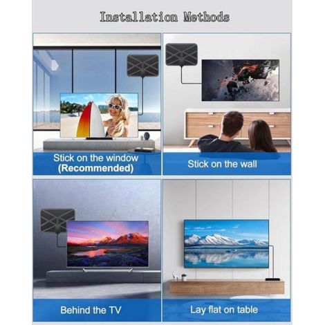 Antenne TV Intérieur TNT HD, 420KM Antenne HDTV numérique Longue portée,Amplificateur de Signal Chaînes locales gratuites 4K 1080P (1/4)