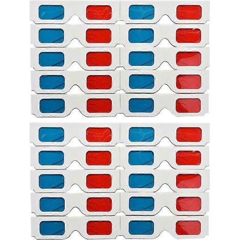 20 Stück stereoskopische 3D-Brillen mit Papierrahmen, Dekoration für Kino und Theater-16.00X3.80X0.20CM-Sky-blue (1/4)