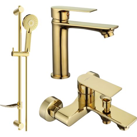 Mexen Royo DF40 ensemble pour baignoire, doré - 72203DF40-50 (1/4)
