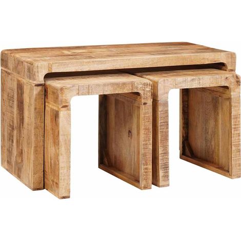 Tables gigognes Marron Bois de mangue massif CFW651710 (1/5)