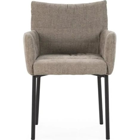 SORA - Lot de 2 chaises pieds en métal noir Café (1/5)