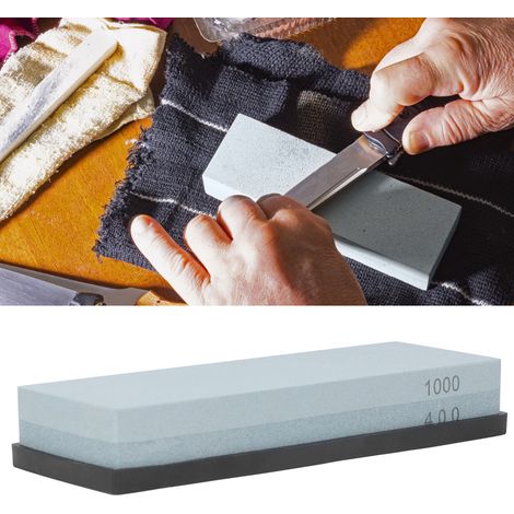 Set mit 2 Schleifsteinen, Körnung 400/1000, mit rutschfesten Gummipads – professionelles Schleifstein-Set (1/5)