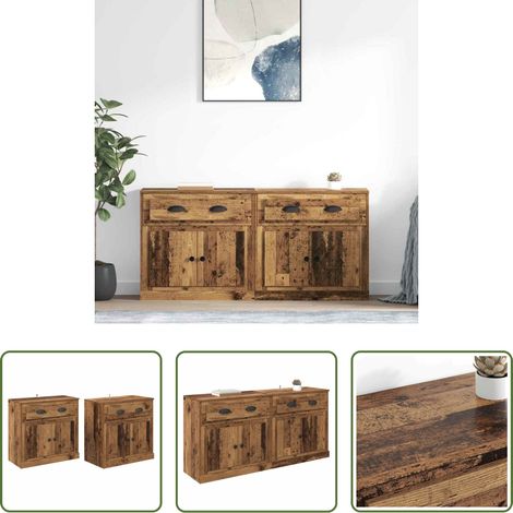 Buffet salle à manger - Buffets 2 pcs Bois Ancien 70 x 35,5 x 67,5 cm Bois d'ingénierie (1/5)