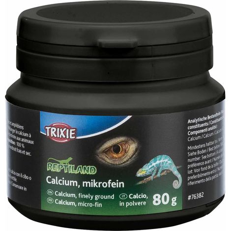 Calcio, microfino adecuado para reptiles y anfibios herbívoros y carnívoros 80g