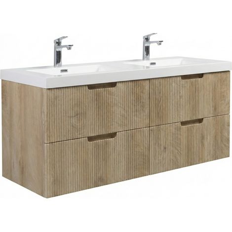 Conjunto de muebles de baño Thermis 140 cm - Roble claro - Muebl (1/2)