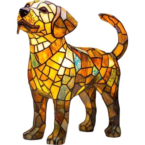 Lampe De Table En Vitrail Thème Animaux - Veilleuse Led Pour Chambre À Coucher Bureau - 17 Cm (1/5)