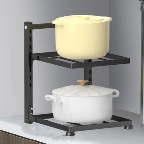 The 2-tier under-sink pot rack can store cast iron pots and baking trays (1/4)