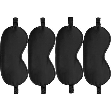 Set di 4 mascherine per dormire in raso, mascherine oscuranti per gli occhi in seta, fascia morbida ideale per viaggi e pisolini.