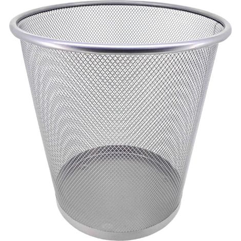 Papelera de rejilla metálica Capacidad de 12 litros - color :Gris - Gris
