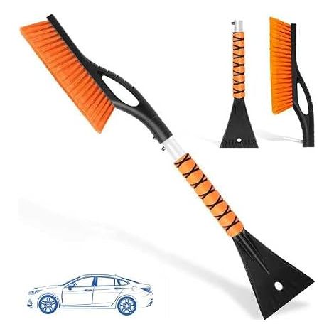 2 en 1 Brosse à Neige avec Grattoir à Glace pour Voiture, Détachable, 64cm