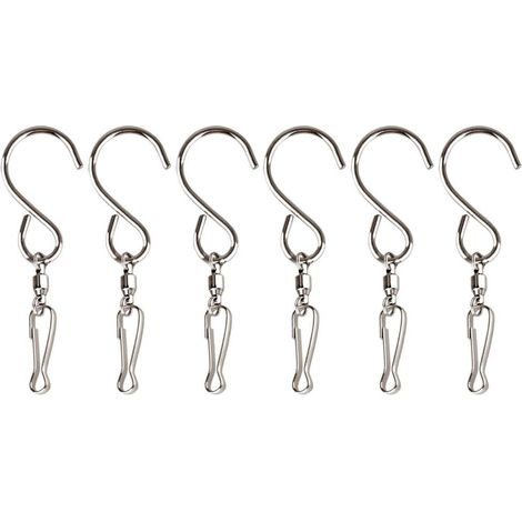 Crochet Pivotant - Acier Inoxydable - Rotation 360° - Charge Maximale 2,7 Kg - Pour Girouettes Et Carillons Éoliens - Lot De 6 (1/5)