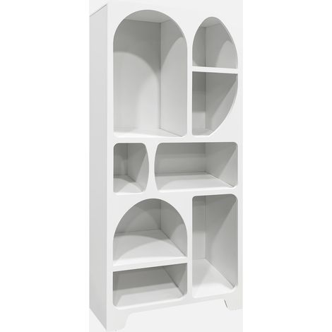 Estantería orgánica de efecto madera con 8 compartimentos