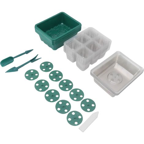 Plateau de semis, plateau de plantation en plastique transparent avec couvercle pour jardinage, 6 trous (1/5)