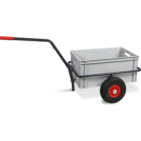 BRB Handwagen mit Kunststoffkasten H 280 mm, LxBxH 1250x640x660 mm, Tragkraft 200 kg (grau)
