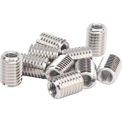Lot de 10 écrous de réduction M6 x 1 filetage intérieur et M10 x 1,5 mm 14 mm filetage extérieur en acier inoxydable pour réparation écrous filetés (1/5)