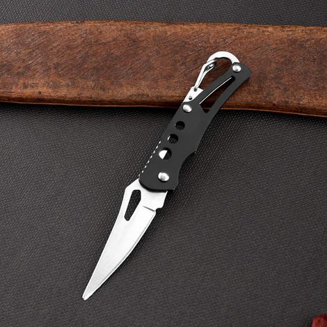 Klappmesser Outdoor mit Edelstahlklinge und Karabinerhaken für Camping