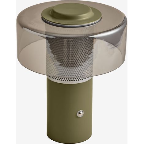 Lampada da tavolo LED senza fili Elfriede in vetro e acciaio SKLUM            