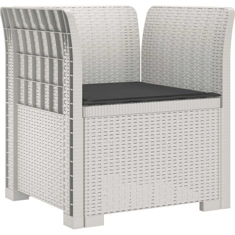 Maison Exclusive - Poltrona a 1 Posto con Cuscino Aspetto Rattan PP Bianco (1/5)