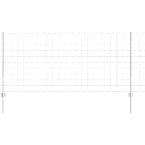 Grillage rouleau,Clôture Euro avec 10 Poteaux Argent 1x10 m Acier CFW3345346 (1/3)