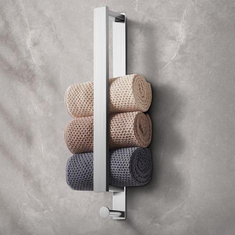 Porte Serviettes Salle de Bain, Auto-Adhésif Porte-Serviettes Mural, Serviette Barre 304 Acier Inoxydable, pour Salle de Bain Cuisine 40CM (Silber)