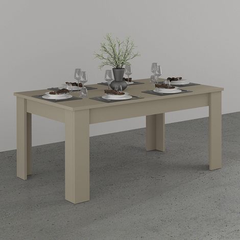 Table de salle à manger extensible 140/190 cm coloris taupe Jessica (1/5)