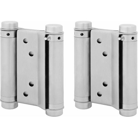 Pair of double action swing door hinges stainless steel spring saloon western 75 mm (1/4)