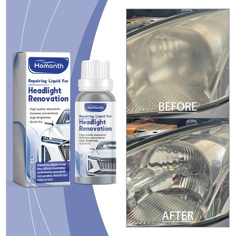 Liquide de réparation pour phares de voiture, entretien des phares, dépoussiérage, brillance, nettoyage, détachage, polissage et nettoyant rénovateur – 30 ml -- DTEKGAZ (1/5)
