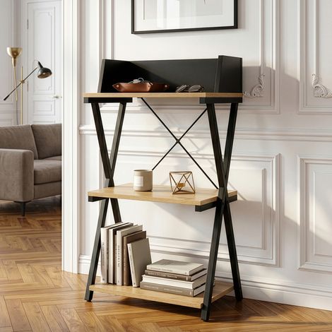 Standregal Kappespoo 84x50x30 cm Schwarz/Eicheoptik [en.casa] (1/5)