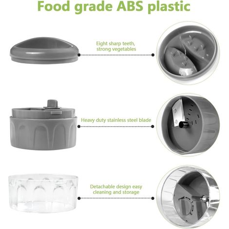 Spiraliseur de légumes acier inoxydable 3 en 1 gris (1/4)