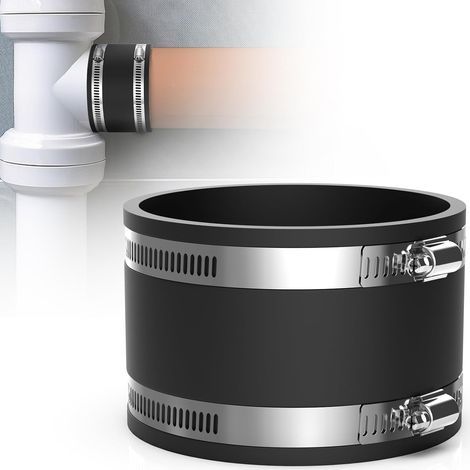 Manchon Caoutchouc Tuyau 100mm Raccord Flexible en Caoutchouc avec Colliers de Serrage Inox pour Tuyau en PVC, Tuyau de Ventilation, Séparateur de Poussière, Filtre à Charbon (1/5)