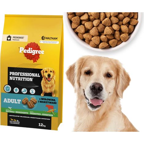 PEDIGREE Adult Professional Nutrition 12 kg con manzo e verdure - alimento secco per cani adulti di taglia grande e media.