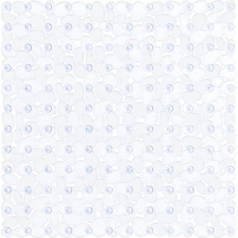 Tapis de douche carré à galets antidérapant et anti-moisissure - 53 x 53 cm, tapis de douche antidérapants, tapis de bain en caoutchouc. (1/5)