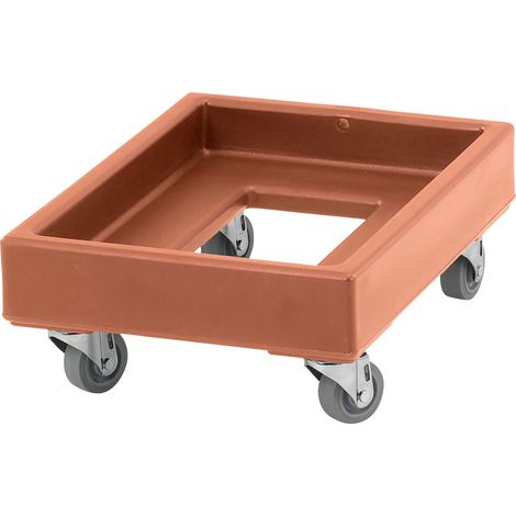 Chariot Camdolly pour cageots et caisses de 49.5 x 67.5 cm - 55.5 x 41.5 x 20.5 cm - Café - Cambro