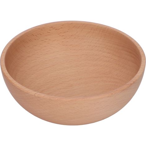 Runde Holzschüssel aus Buchenholz für den Haushalt, zum Servieren von Salaten, Obst, Dips, Saucen, Snacks, Reis, Nudeln, Müsli, mittelgroß (15 x 4,5 cm). (1/5)