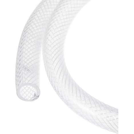 100ft 12.7x15.9mm Tressée Transparent Plastique PVC Tuyau Flexible Renforcé Vinyl Tube, pour Garden Irrigation, Water Hose, Fish Tank, Water Transfer - 1/2" x 5/8" (1/5)