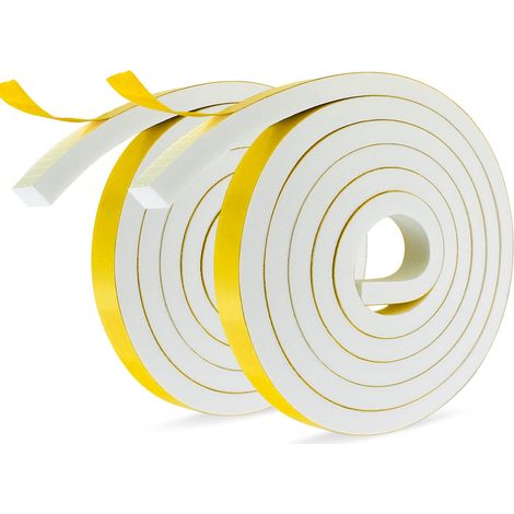 Joint Porte 2 Rouleaux 12 mm(l) x10 mm(H) x2m(L) Joint Isolant en Mousse Caoutchouc Pour Fenêtres, Portes, Mousse Auto-adhésif Anti-collision, Isolation Phonique (1/5)