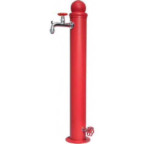 Fontana da Giardino con Doppio Rubinetto Belfer Idrante 42/ID Rosso (1/5)