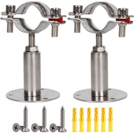 2 supports de tuyaux en acier inoxydable ajustables, fixation à vis pour plafond avec chevilles expansives, accroche-tuyaux mural antirouille (1/5)