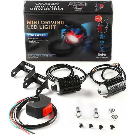 Set Motorrad-LED-Scheinwerfer 12V Hochleistungs-LED-Lampe Weiß Gelb FÜR Motorrad Moto LED-Zusatzscheinwerfer Zubehör-JXLGV (1/4)