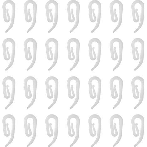 CSPARCV 100 ganci in plastica bianca, ganci per binari per tende, clip per tende per finestre, tende per porte e tende da doccia (1/4)