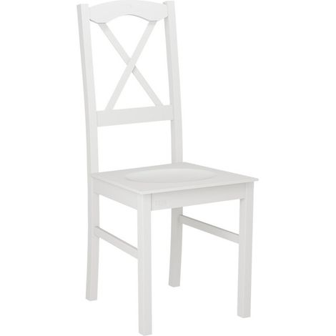 Silla Victorville 138, Blanco, 91x43x49cm, Madera, De madera, Muebles ya montados