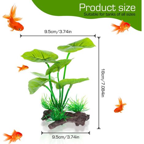 Plante Artificielle pour Aquarium avec Base en Faux Bois Flotté Décoration pour Aquarium de Poissons (1/5)