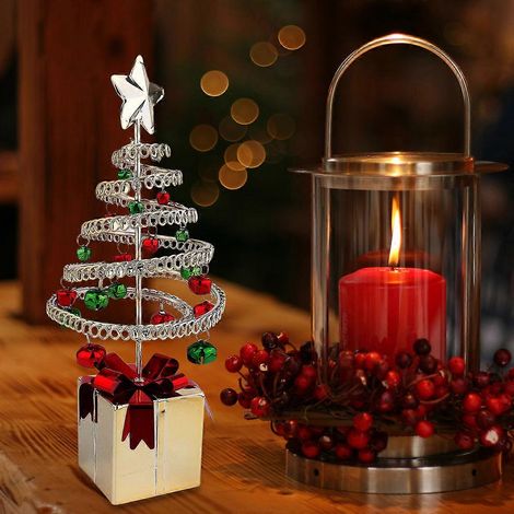 Boîte cadeau de Noël en spirale en fer forgé, compatible avec les loisirs créatifs, décoration dorée (1/4)