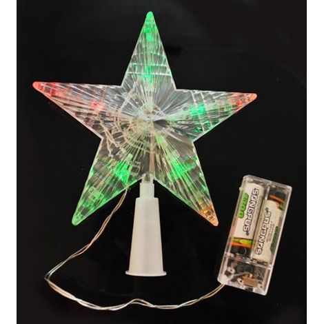 KK85 LED-Stern-Weihnachtsbaumspitze, betrieben mit AA-Batterien (1/3)